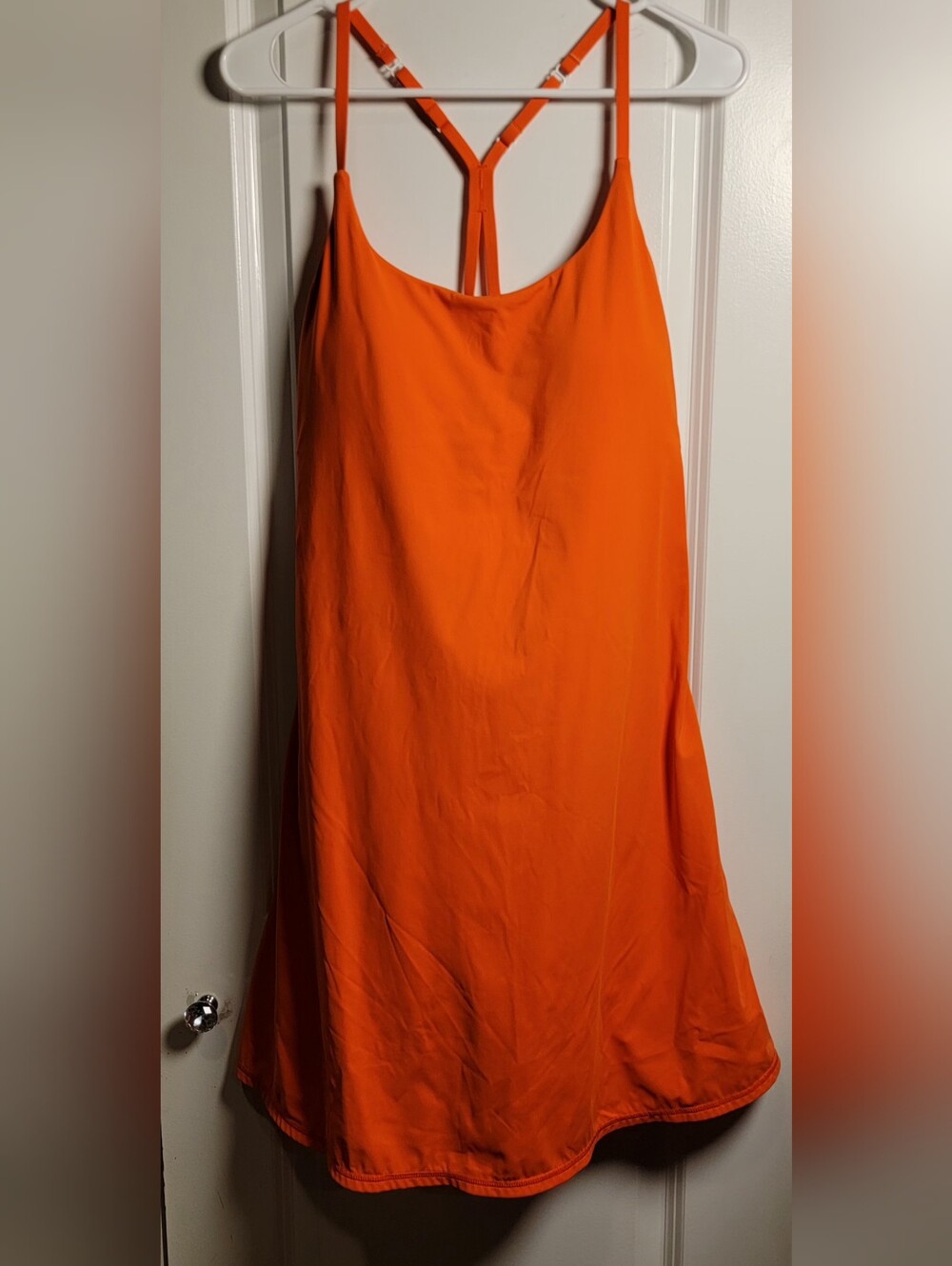 Halara SoftlyZero Plush Orange Backless Active Dress Built-In Shorts Size L